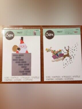 2 - Christmas Thinlits Sizzix Santa Slider 664773, Prancer 664768. 30 Dies.